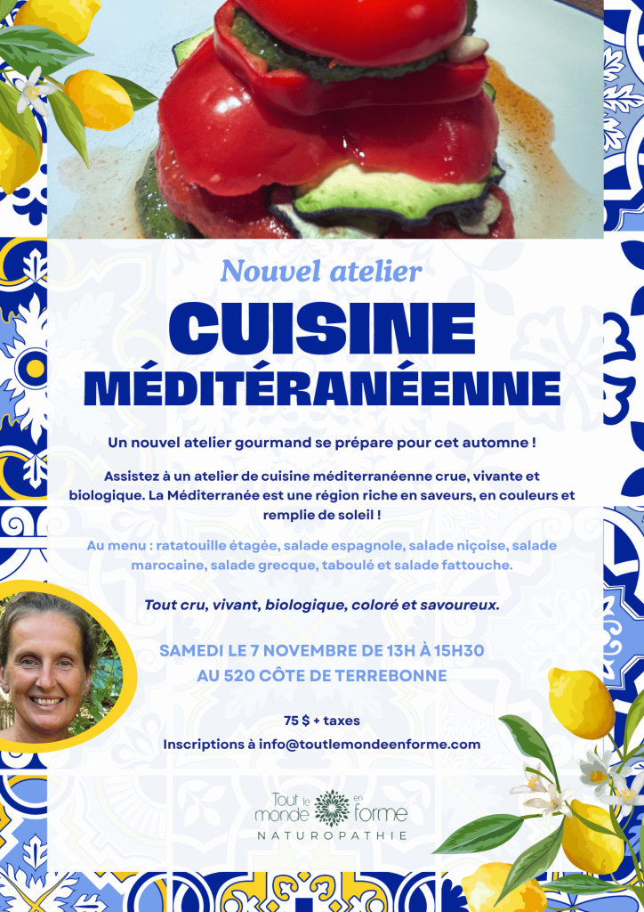 cours de cuisine vivante affiche
